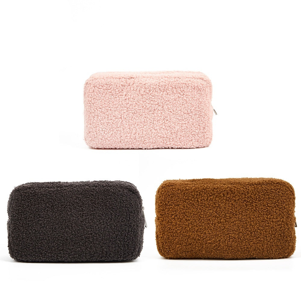 VelvetPlush Travel Cube Bag – Ultra-Soft Teddy Plush, Multi-Purpose, Modern Design